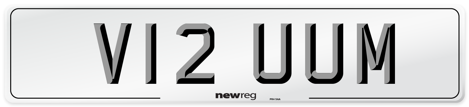 V12 UUM Number Plate from New Reg